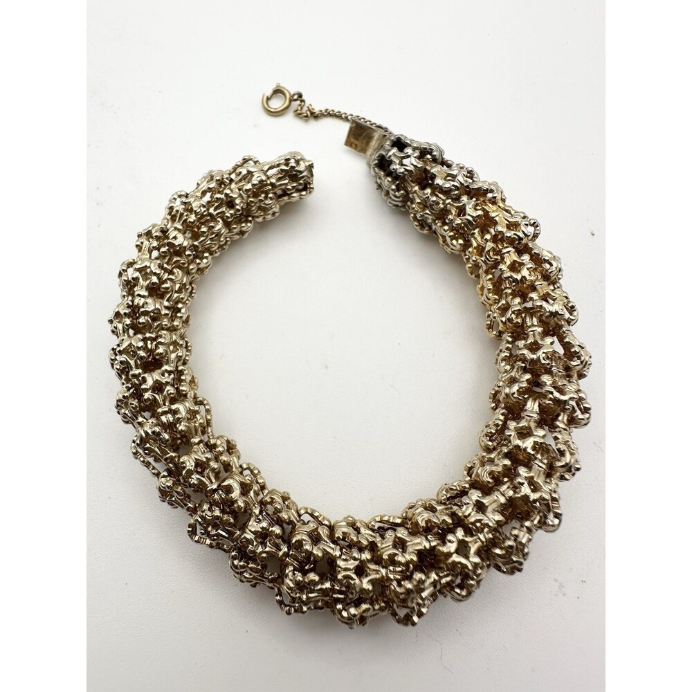 Vintage Napier Brutalist Bracelet Gold Tone 8.75”